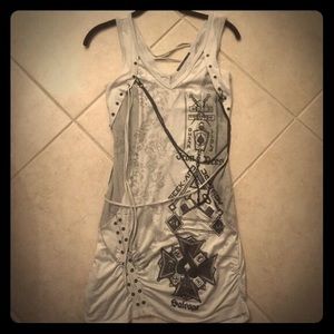 Salvage Brand Clothing Edgy Graphic Designs Corset Style Tunic / Dress